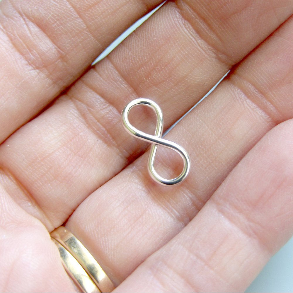 Sterling silver Infinity stud earrings