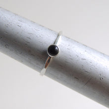 Black Onyx Ring Sterling Silver Stacking Ring Black Stone Ring