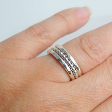 Stacking Bands Sterling Silver Stackable Rings Hammered Beaded Set of Three Simple Bands
