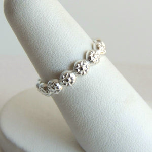 Sterling Silver Daisy Band Stackable Ring