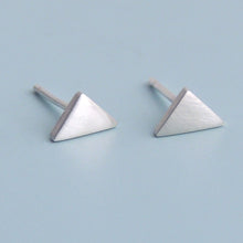 Triangle Stud Earrings Sterling Silver Small Post Earrings Silver Studs