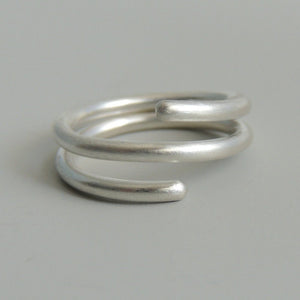 Sterling Silver Coil Ring Simple Band Wrap Ring Minimalist Jewelry