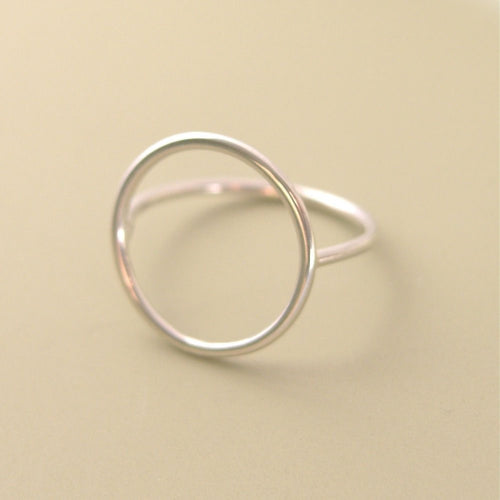 Open Circle Ring Sterling Silver Simple Geometric Ring