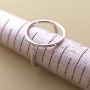 Open Circle Ring Sterling Silver Simple Geometric Ring