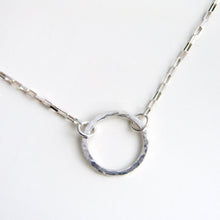 Eternity Necklace Sterling Silver Hammered Circle Necklace