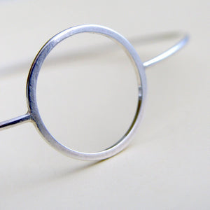 Open Circle Bangle Sterling Silver Bracelet