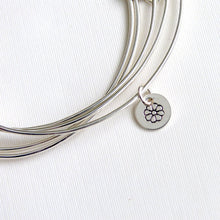 Bangle Sterling Silver with Daisy Stamped Charm