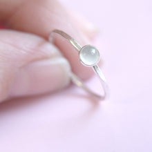 Moonstone Ring Sterling Silver Stacking Ring