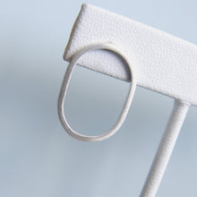 Oval Hoop Earrings Sterling Silver Studs Post Earrings Geometric Jewellery