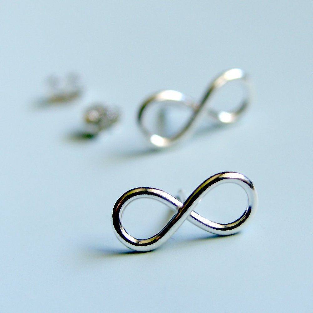 Infinity Symbol Earrings Sterling Silver Infinity Sign Stud Earrings S –  Luttrell Studio