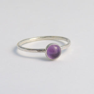 Light Amethyst Ring Sterling Silver Stacking Ring