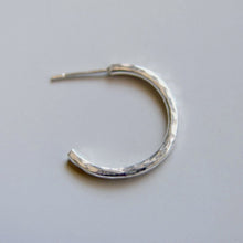 Sterling Silver Hoops 1 inch 25mm Stud Hoop Earrings Hammered, Shiny or Brushed Finish