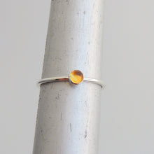 Citrine Stacking Ring Sterling Silver 4mm Bezel Set Stone
