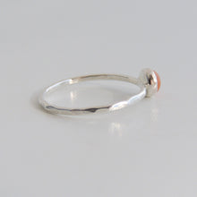 Peach Moonstone Ring Sterling Silver Stacking Ring