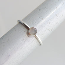 Grey Moonstone Ring Sterling Silver Stacking Ring