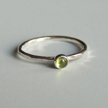 Peridot Ring Sterling Silver Stacking Ring Green Ring