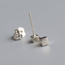 Square Stud Earrings Sterling Silver Small Square Post Earrings Silver Studs