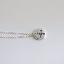 Compass Necklace Sterling Silver Nugget Pendant