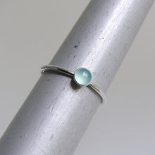 Blue Chalcedony Ring Sterling Silver Gemstone Stacking Ring