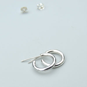 Sterling Silver Hoops Extra Small Classic Stud Earrings 10mm Silver Studs
