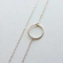 Eternity Necklace Sterling Silver Hammered Dot Circle Necklace Beaded