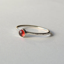 Garnet Ring Sterling Silver Stacking Ring Red Stone Ring Almadine Garnet