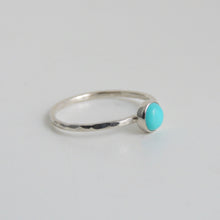 5mm Turquoise Sterling Silver Stacking Ring Bezel Set Stone