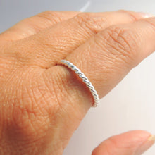 Sterling Silver Twisted Band Simple Sterling Silver Stacking Ring