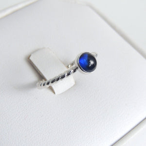 Lab Created Sapphire Ring Sterling Silver Blue Gemstone Solitaire September Birthstone Ring